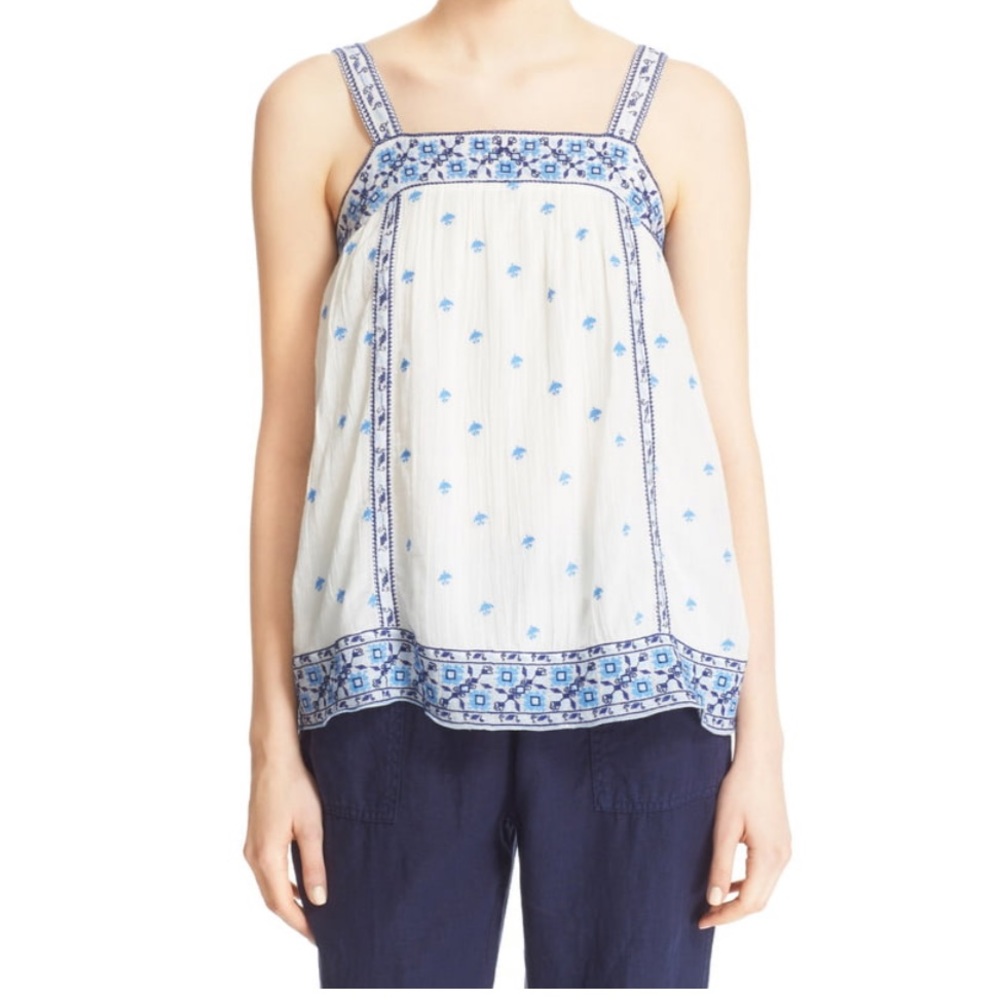 Joie | Magali Embroidered Cotton Tank